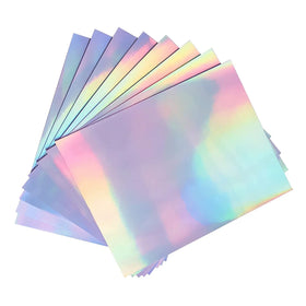 Adhesive Vinyl Paper Holographic Sticker Paper Printable Holographic Paper Sheets Dries Quickly for Inkjet/Laser Printer