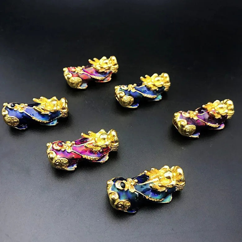 Wholesale 3D Gold Fashion Color Mood Temperature Color Change Pixiu Charm Beads Jewelry Accessories DIY Bracelet