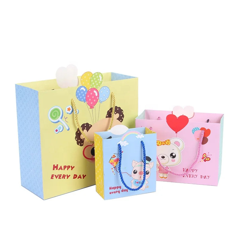 Children's Day Cartoon Gift Candy Packaging Bag Small Goods and Craft Paperboard Use Birthday Return Gift Paper Bag