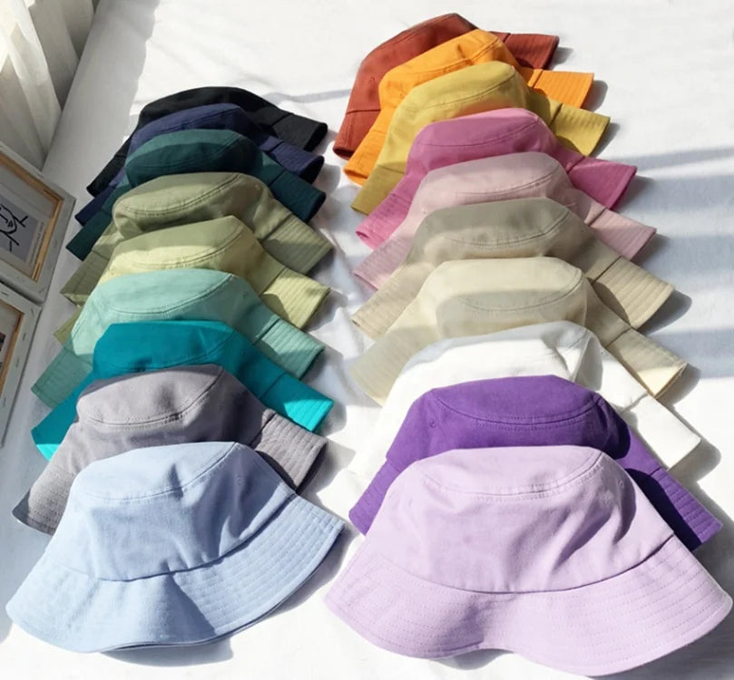 Custom Embroidery Hat Beach Fisherman Reversible Bucket Hat Fishing Solid Color Basin Adult Cap Bucket Hat