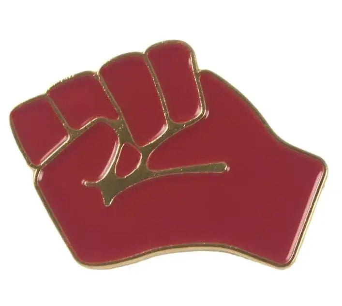 Custom Red Raised Fist of Solidarity Pins Badges Brooches Enamel Lapel Pin Backpack Bag Accessories for Women Girls