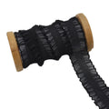 Wholesale SJH Brand 2cm Double Ruffle Organza Elastic Lace Spandex/Nylon Jacquard Decorative Trims Custom Color Webbing for Bags