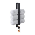 Bathroom Wall Self Adhesive Hand Towel Bar with Hook Towel Holder  Stainless Steel Matte Black Finish