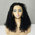 Raw Human Hair Wig Vendors 18 Inches Nature Black Pixie Curls 13*4 Swiss Transparent Lace Front Wig for Woman