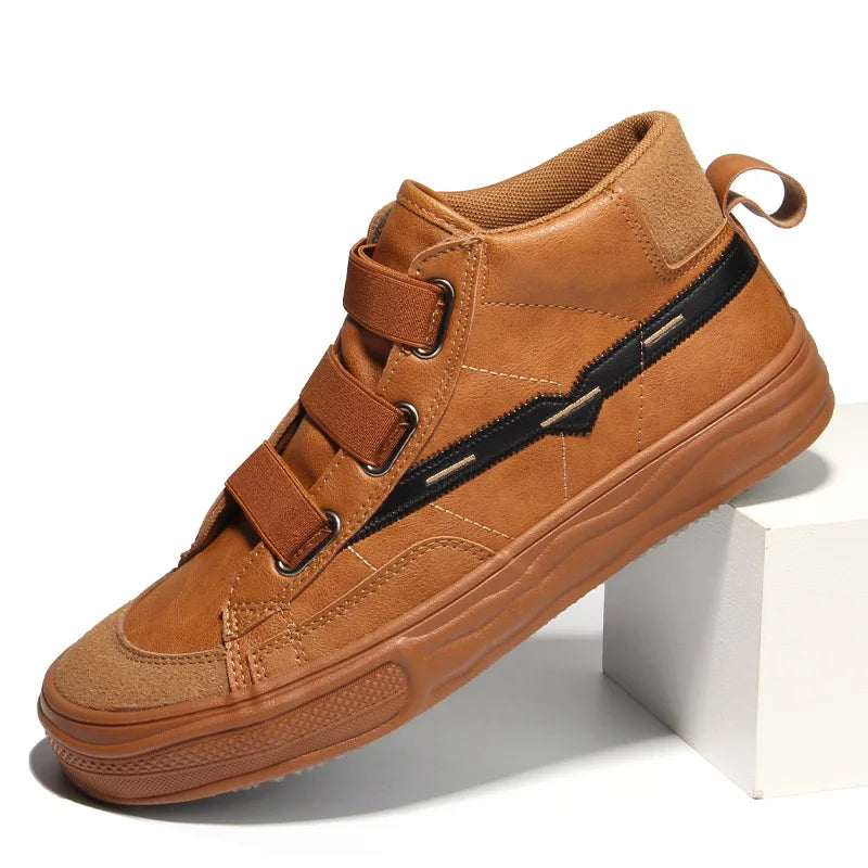 Wholesale Comfortable High Top Sport Skateboard Shoes Zapatos Casuales Para Hombres Men PU Leather Ankle Fashion Sneakers