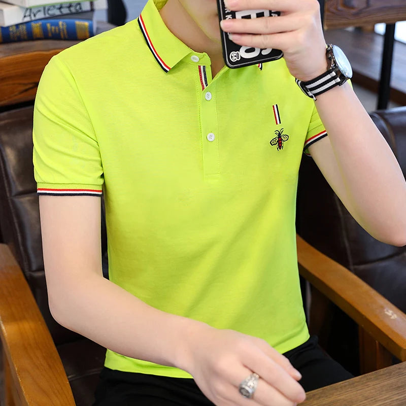 Wholesale and Custom of Men's Fashion New Short Sleeved T-shirts Cotton Business Lapels Men's Polo Shirts