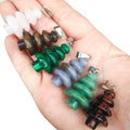 Mixed Color Natural Stone Crystal Mini Christmas Tree Pendant Aventurine Rose Quartz Xmas Tree Charm Jewelry Making Supplies