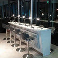Modern Commercial Salon Furniture Set Station Luxury White and Diamond Manicure Nail Bar Table for 5
