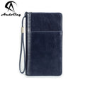 AndoBag Clutch Bag for Men Women Genuine Cow Leather Phone Purse Passport Cover RFID Long Wallet Fashion Vintage 1428