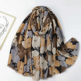 Colorful Luxurious Lightweight Soft Scarf Large Petal Scarf Pashmina Shawl Jacquard Women Scarf