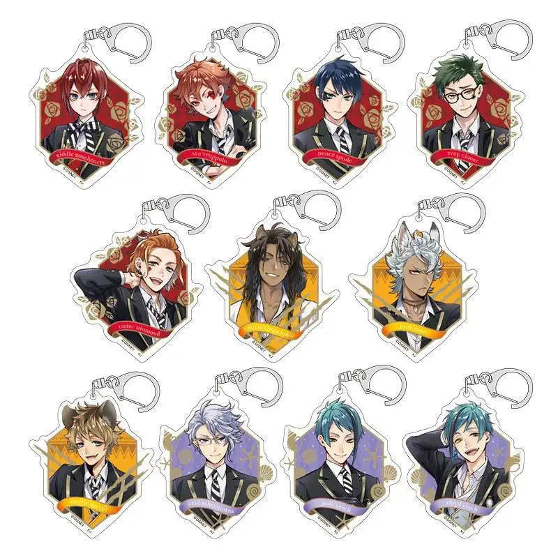 Game Twisted-Wonderland Full Character Uniform Handle Acrylic Pendant Keychain