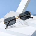 Fashion Rectangle Rimless Sunglasses Men Wood 2021 Luxury Brand Designer Trendy Retro Classic Frameless Sun Glasses 2025
