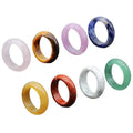 Wholesale Natural Amethyst Rose Quartz Raw Crystal Jade Stones Inner Dia 18-20mm High Polished Rings for Girl Boy Women Men