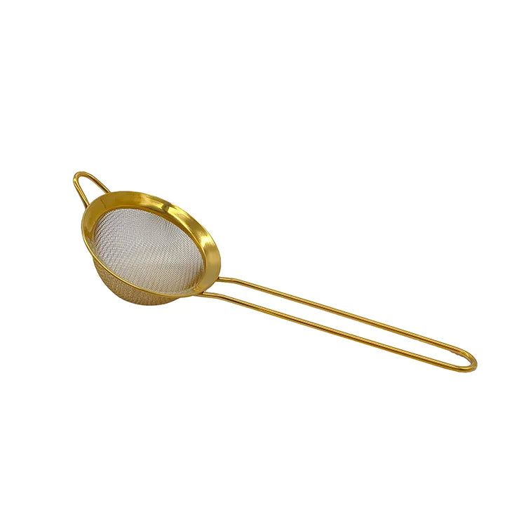 Stainless Steel 8cm Hand-hold Gold Eco-Friendly High-quality Tea Infuser Mesh Sieve Strainer SLD Brand
