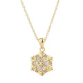 Wholesale 925 Sterling Silver Exquisite Snowflake Gold Plated Pendant Women's Christmas Gift Necklace Jewelry