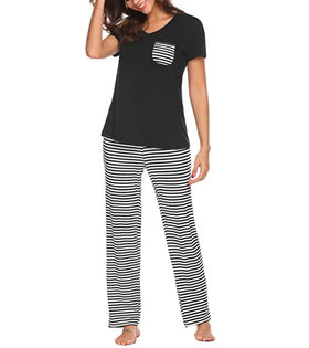 Women's Summer Casual Pajamas Sets Solid Color Modal Woven Two Piece Sleepwear