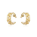 Aimgal Vintage Medieval Raffia Woven Stud Earrings 18K Gold-Plated 925 Silver Zircon Luxury Wedding Engagement Gift Fine Jewelry