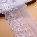 Factory Supply 11.5cm White Embroidery 100% Cotton Fabric Eco-Friendly Fuhong Brand Eyelet Lace Trim for Bags Shoes Big Stock