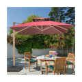 Customized Supported Aluminum Pole Hydraulic Patio Parasol Umbrella LED Light