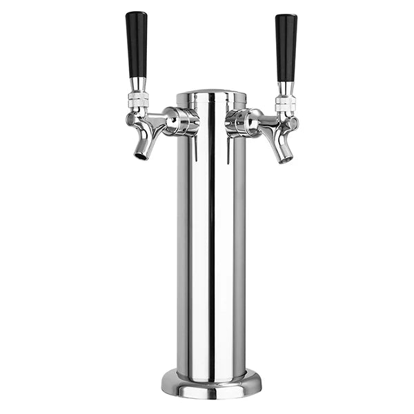Stainless Steel  Beer Font  Beer Tower  Beverage Column  with Double Tap for Keg Dispenser