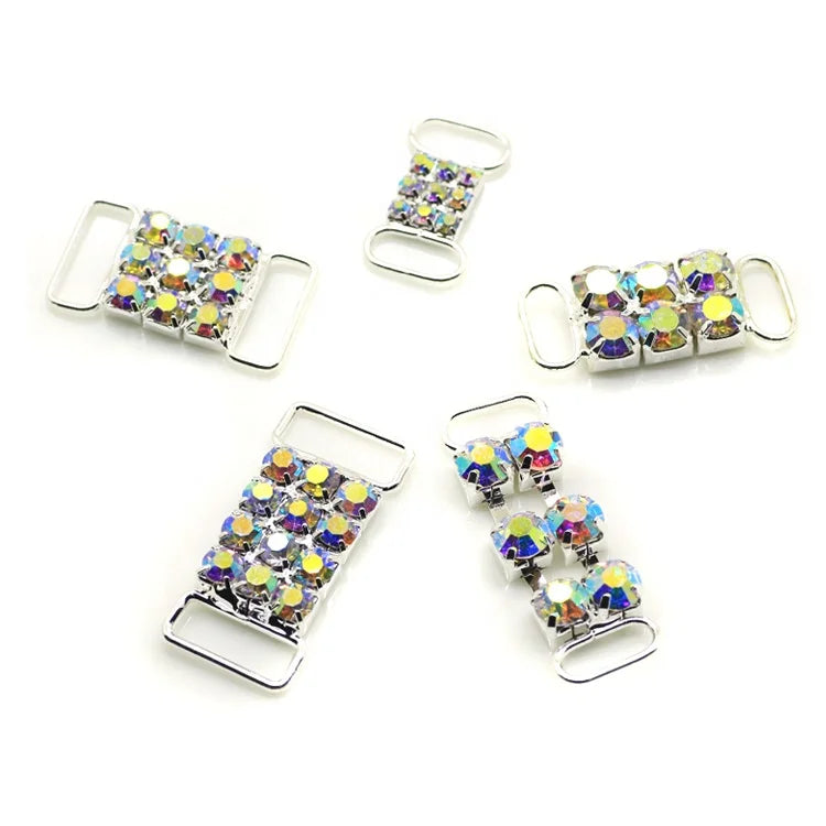 Bikini Top Small Rhinestone Connectors Silver AB clear Rhinestone Garment Wedding Connector MegaBDM