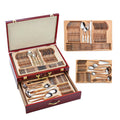 Hot-selling 72pcs Flatware Sets Stainless Steel Silver 24K Cutlery Set with Wooden Box