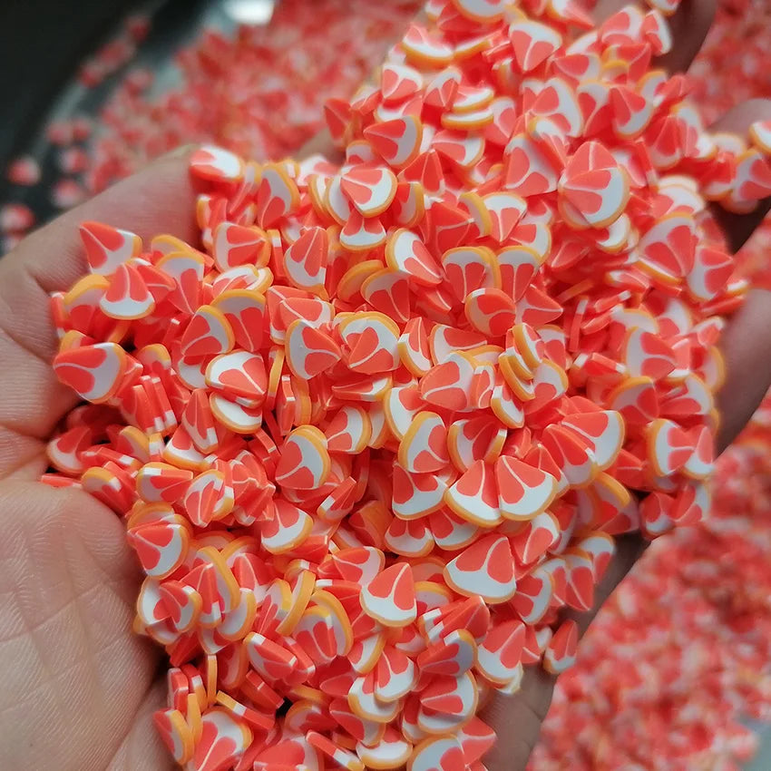 1000g DIY Craft Slime Sprinkles Half Citrus Fruit Slices Orange Citrus Orange Fruit Polymer Clay Sprinkles Slices