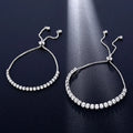 Hot Selling Adjustable Silver Tennis Chain Bracelet 2023 Fashion 3mm 4mm Round Clear CZ Stone Zircon Bracelets Bangles Women