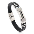 Wholesale New Arrival Pulsera Titanium Steel Charms Bracelet Silica Gel Bracelet for Men Jewelry