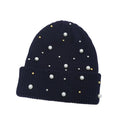 Winter Warm Knitted Beanie Women Rhinestone Pearls Knitting Hats Ladies Skullies Cap Female Plain Soft Hats for Girls