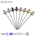 Standard Shape Stainless Steel Cocktail Picks Bar Accessories Customized Logo 10cm Diameter Gold/Metal Silver Colors Modern