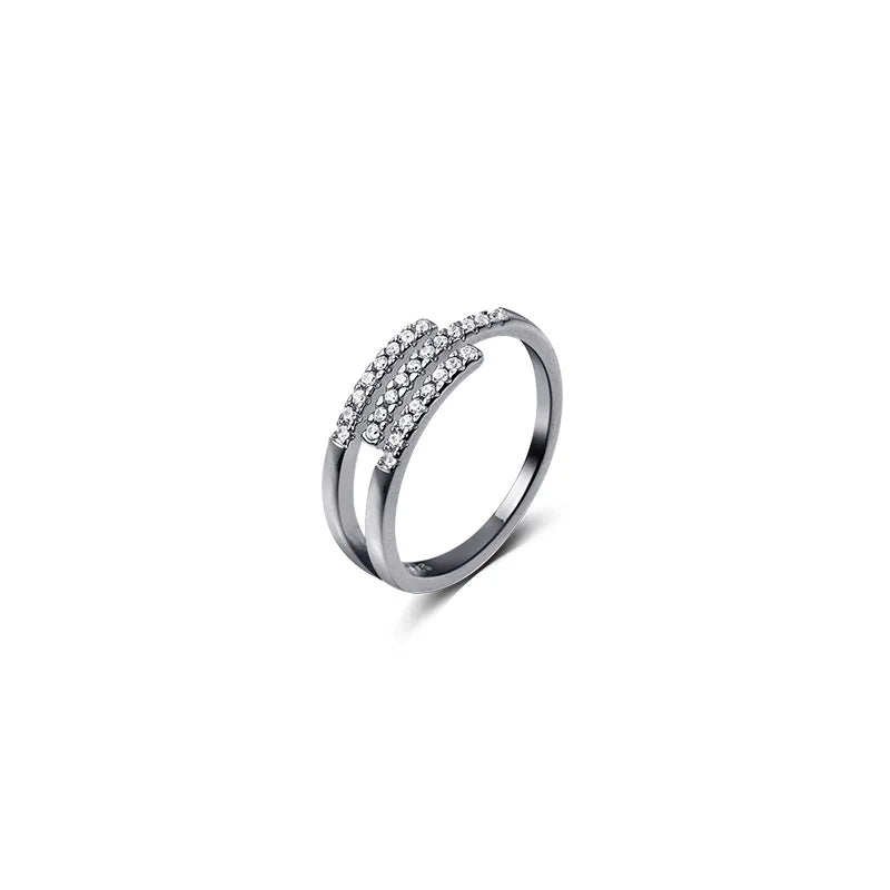 Luxury Cubic Zircon Geometric Shape Finger Ring Adjustable 925 Sterling Silver Knuckle Rings Fashion Jewelry for Women