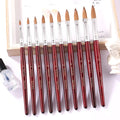 Hot Selling Red Wood Handle Kolinsky Custom Logo Size 8 10 12 14 16 18 20 Kolinsky Acrylic Nail Brush