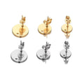10mm 12mm Diy Jewelry Gold Hanging Charms New Top Made Stainless Steel Round Stud Stick Earring with Holes