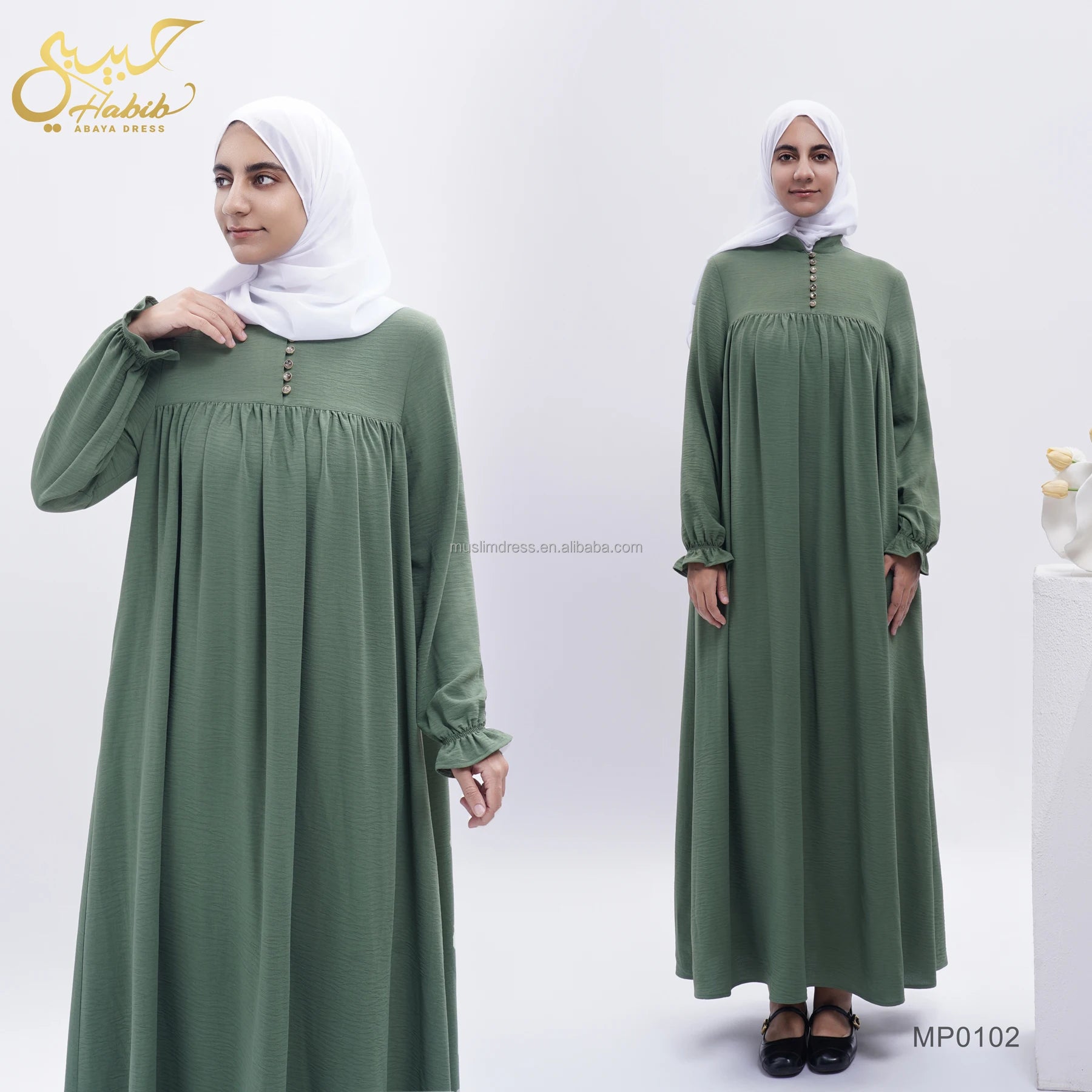 For 2026 Modest Plain Polyester Breathable Abaya Turkish Wholesale Casual Loose Robe Islamic Clothing