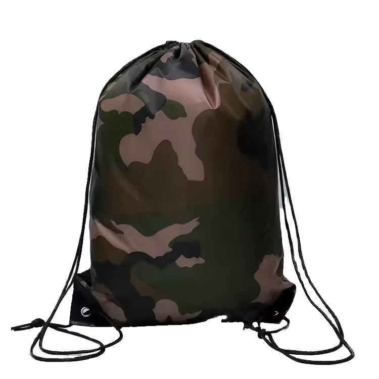 Wholesale Custom Stock Unisex England Style Polyester Drawstring Backpack with Letter Pattern Waterproof 20-38L Capacity Cheap
