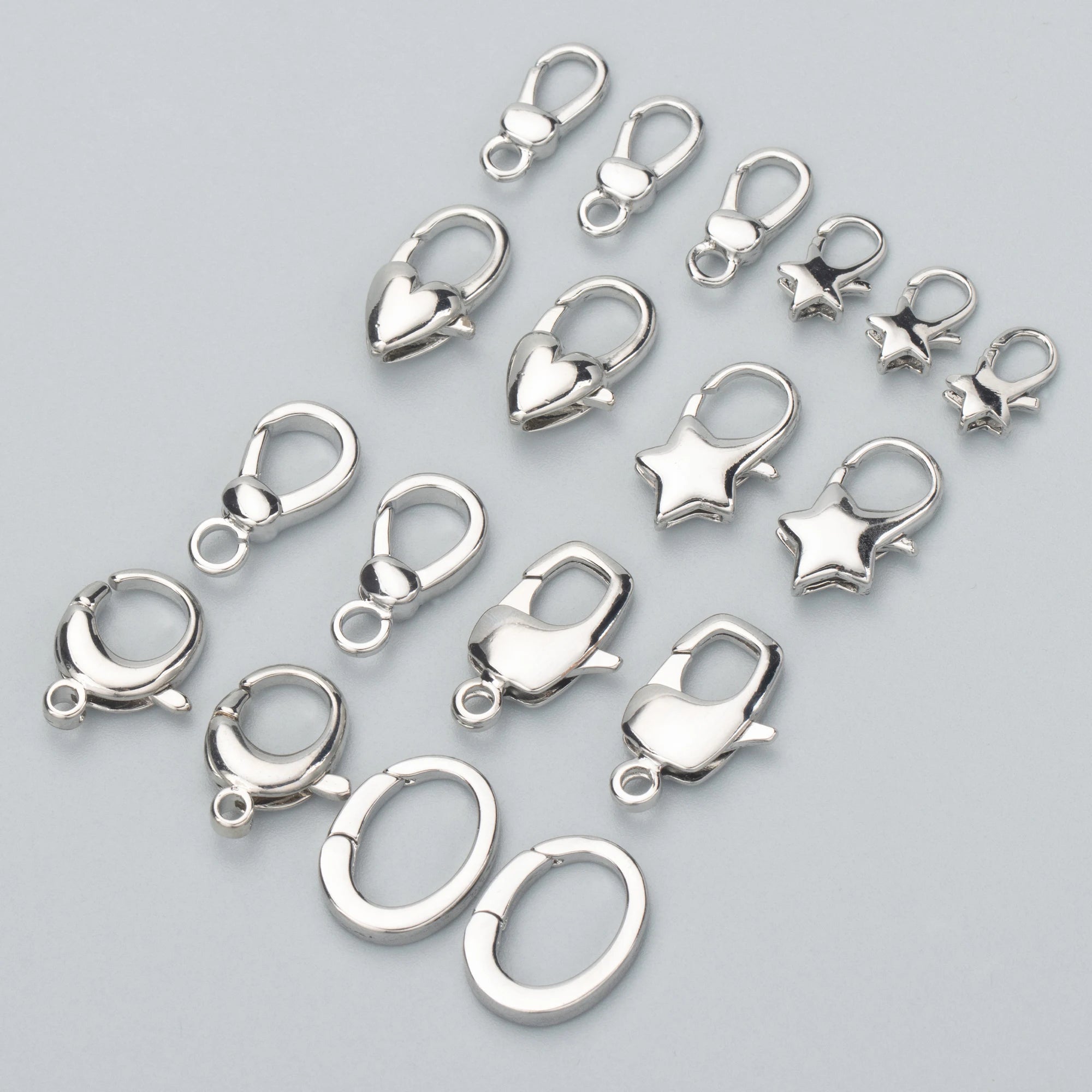 M893 10 Pcs/Lot DIY Jewelry Making Accessories  Wholesale Rhodium Plated Lobster Clasp Hooks Copper for Necklace Bracelet