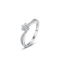 Elegant Trendy Rhodium Plated Pure Silver Cubic Zircon Ladies Wedding Ring Sets for Women Party
