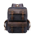 European American Retro Style Waterproof Outdoor Computer Backpack Crazy Horse Crazy Horse Leather Polyester Oil Wax Canvas Bag