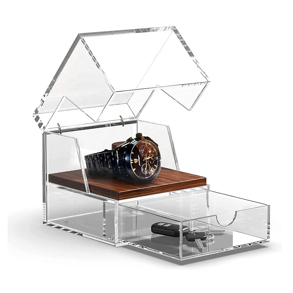 Custom Double Layer Transparent Acrylic Box for Shopping Mall Display for Plastic Crafts Direct Factory Display Rack Watch Box