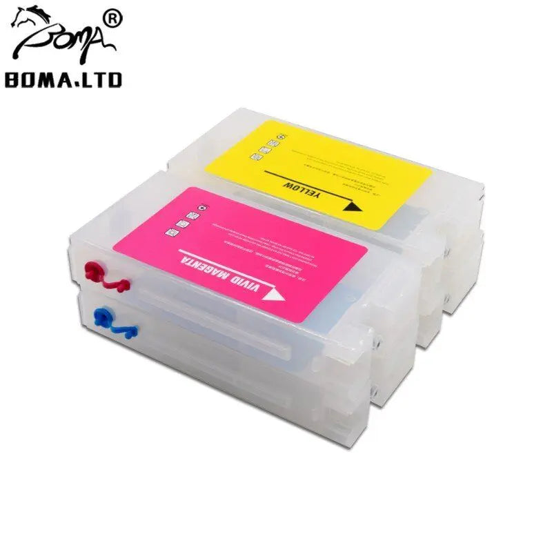 BOMA.LTD 350ML T3400 Refillable Ink Cartridge Tank No Chip T41W T41F for Epson SC-T3400 SC-T3400N SC-T5400 T3480 T5480 Printers