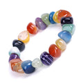 New Irregular Stone Bracelet Stretchy Anxiety Braided Bracelet Colorful Crystal Bead Bangle Healing Crystal Bracelet