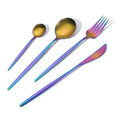 Hot-Plated Gold Stainless Steel Cutlery Set Flatware for Camping and Weddings Includes Plate