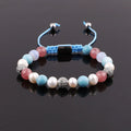 New Design 8mm Gemstone Freshwater Pearl Strawberry Quartz Beaded Macrame Bracelet for Women JBS12553-9