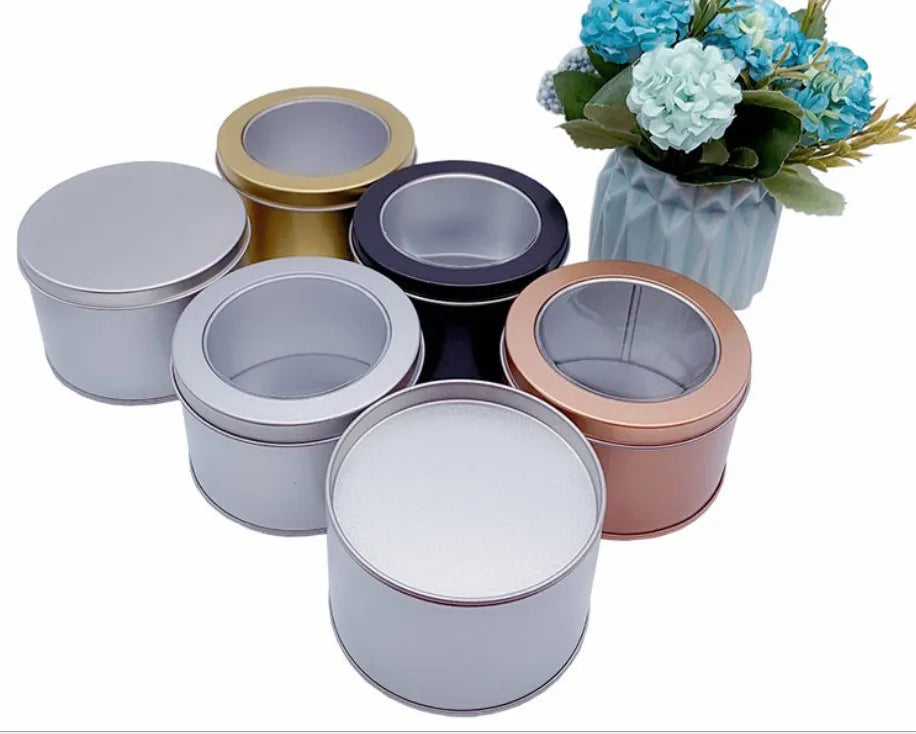 Customize Plain Black square Gift Tin  Metal Watch Box Pack Window clear Lid  Tin Box for Watches