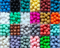 Free Sample Food Grade 12mm 15mm Silicone Baby Teething Beads for Pacifier Keychain Bracelet Round Ball Silicone Chew Beads