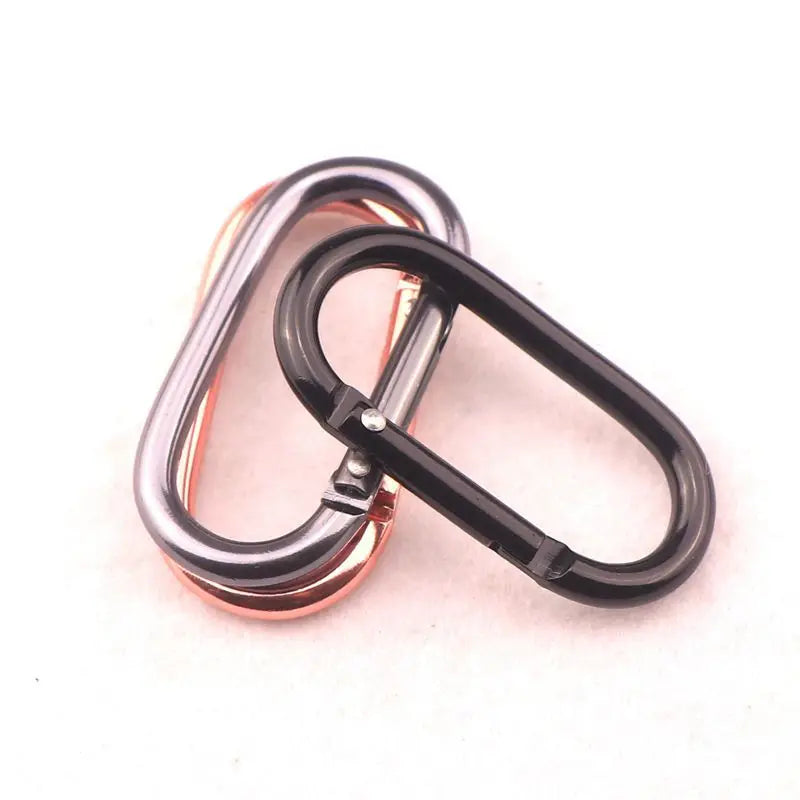 Bulk 50mm Mini Small Aluminum Alloy O Shaped Runway Carabiner Keychain Clip with Electrolytic Finish for Laser Engraved Logo