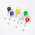 Customized Logo 35mm ABS Plastic Zinc Alloy Retractable ID Card Badge Reel Keychain With Metal Back Clip