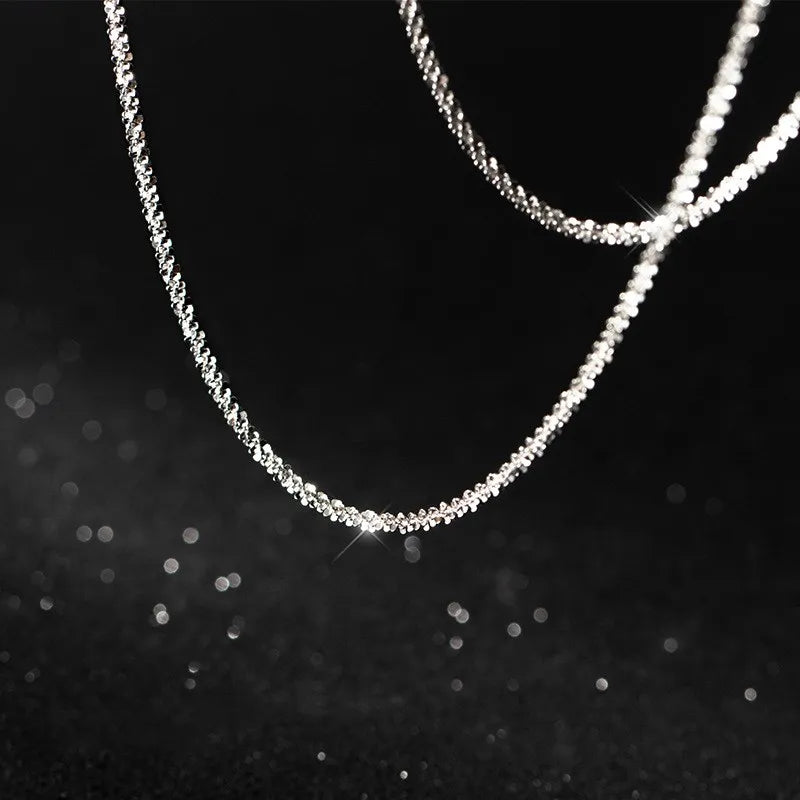 925 Sterling Silver Minimalist Necklace Adjustable Chain Simple Neck Chokers Necklaces Fashion Jewelry for Women