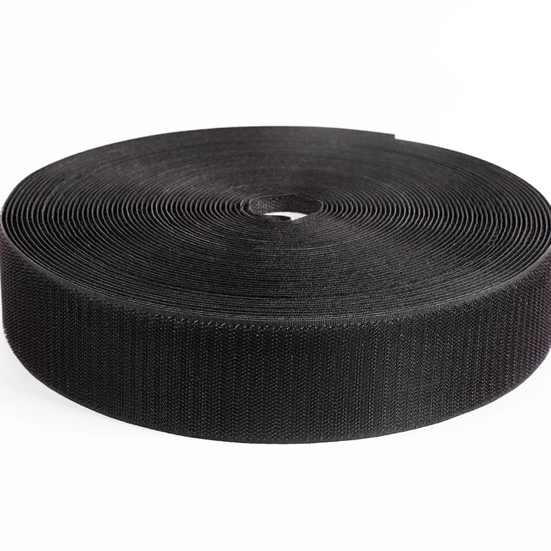 Black White Nylon Strap Hook and Loop Fasteners Tape for Garment